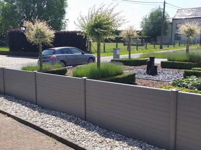 ECOfencing tuinscherm grijs op 90cm hoogte